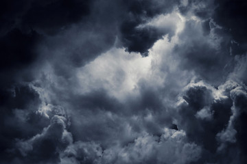 Fototapeta Dark moody storm clouds. Ominous warning. obraz