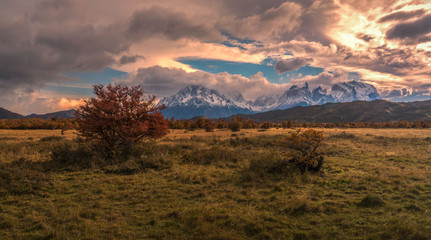 sunset in the mountains