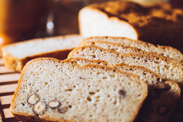 Gluten free bread with almonds.