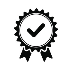 Approved or certified medal icon in a flat design. Award vector icon.
