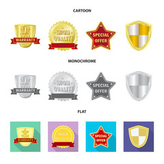 Isolated object of emblem and badge logo. Collection of emblem and sticker vector icon for stock.