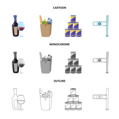 Vector design of food and drink icon. Set of food and store stock vector illustration.