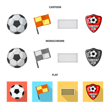 Isolated object of soccer and gear sign. Set of soccer and tournament stock vector illustration.