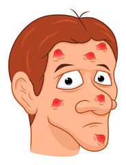 Cartoon man with acne