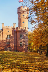 Raudone castle in autumn, Lithuania