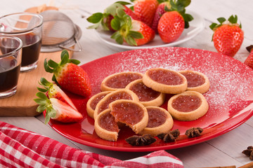 Strawberry tartlets.