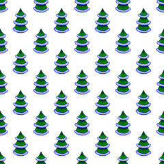 New year seamless pattern with Christmas tree