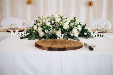 wedding table with flowers