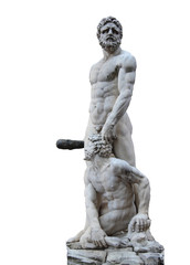 Fototapeta na wymiar Isolated shoot for old renaissance dated greek mythology scene sculpture in florence