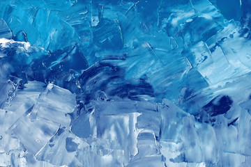 Abstract background texture in blue tones, brush strokes with oil paints on canvas - Powered by Adobe