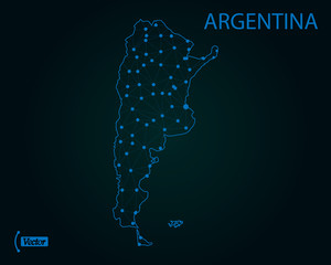 Map of Argentina. Vector illustration. World map