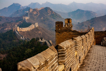 Original non-restored part of the Great Wall at the sunset hours, JinShanLing, China © Yü Lan