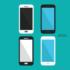 Smartphone flat design vector set illustration