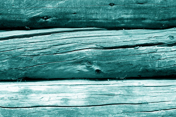 Old wooden wall in cyan color.