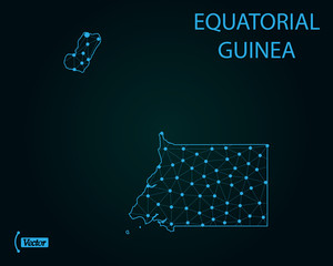Map of Equatorial Guinea. Vector illustration. World map