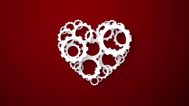 human heart model made of gears and cogs