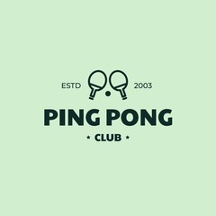 Ping pong icon. Table tennis logo template in modern style