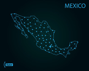 Obraz premium Map of Mexico. Vector illustration. World map