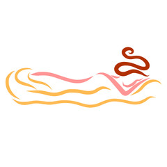 Lying woman, relaxation or treatments, creative pattern