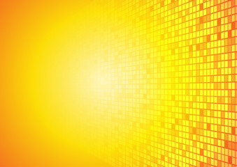 Vector : Abstract square on yellow and orange background