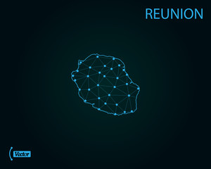Map of Reunion. Vector illustration. World map