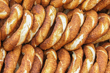 Simit: sesamen  bread ring, a popular traditional food in Turkey