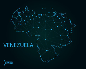 Map of Venezuela. Vector illustration. World map