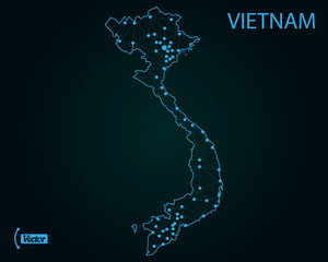 Map of Vietnam. Vector illustration. World map