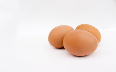 Eggs isolated on white background