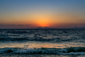 Wonderful sunset on the island of Rhodes