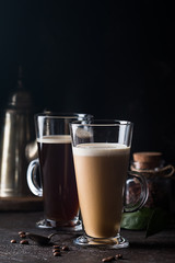 Glass with cold latte