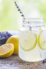 Lemonade with lemons and lavender
