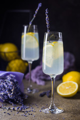 Lemonade with lemons and lavender