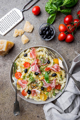 Italian fusilli spiral pasta