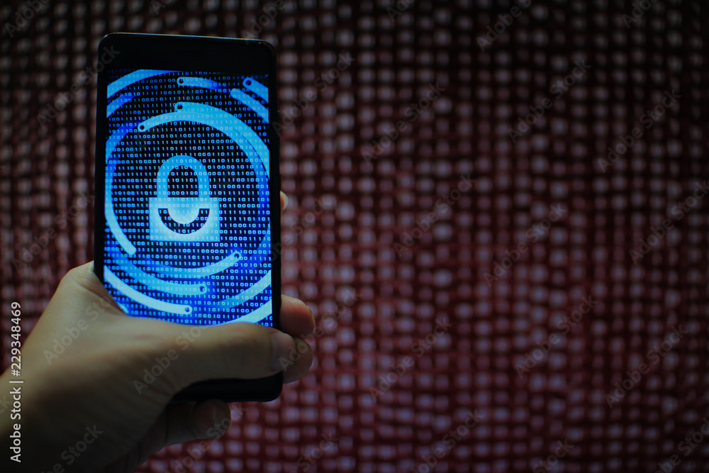 Aufkleber data privacy. surfing through hostile internet and hackers probe and bad government surveillance. bl