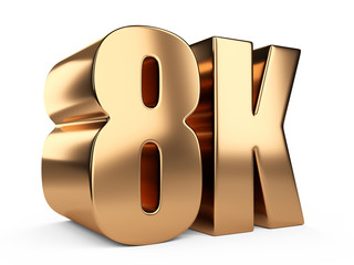 8K sign. Highest definition TV resolution. © Oleksandr