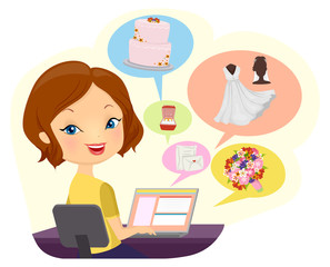 Girl Wedding Coordinator Online Illustration