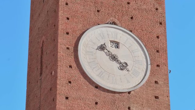 Beautiful view on the typical and religious heritage architecture of downtown Siena (Tuscany) made of distinctive house and building medieval style. October 2018.