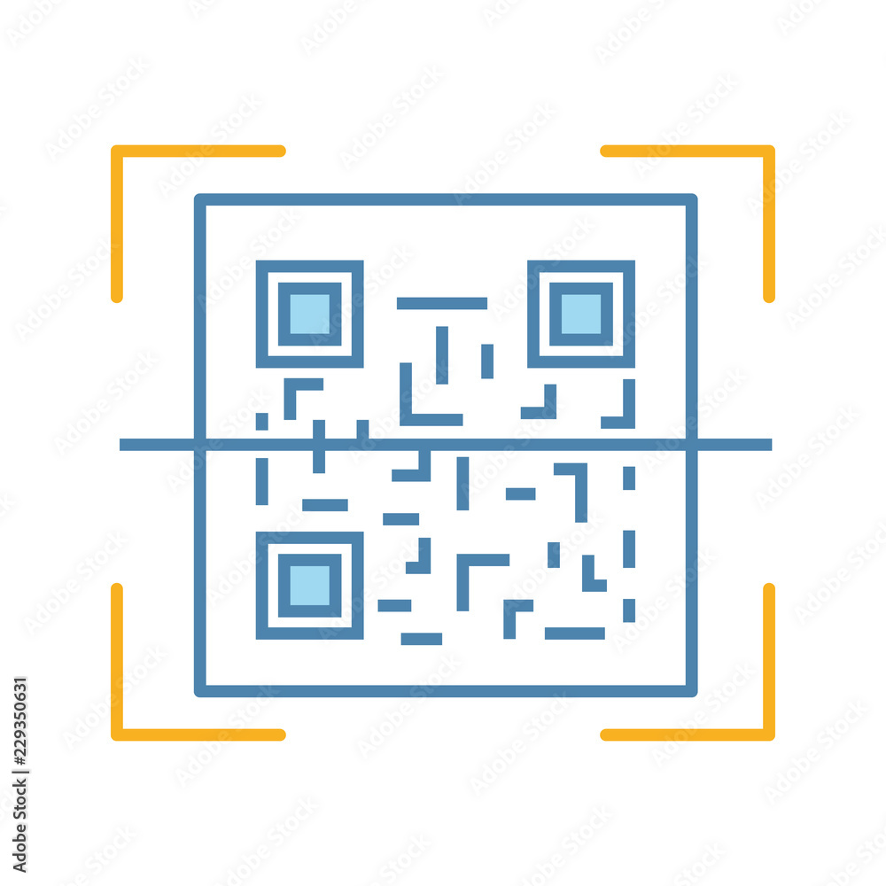 Poster qr code scanner color icon