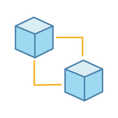 Blockchain technology color icon