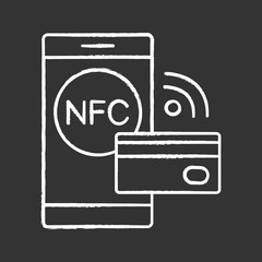 NFC technology chalk icon