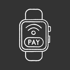 Smartwatch NFC payment chalk icon