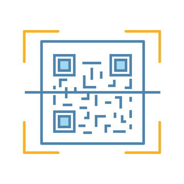 recommend clip art: QR code scanner color icon