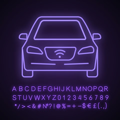 Smart car neon light icon