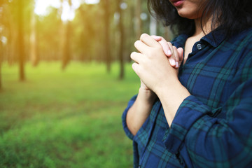 Fototapeta premium Asian women are pray to God.
