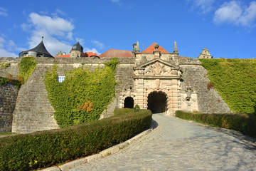 Fototapeta na wymiar Festung Rosenberg Kronach Franken Deutschland, Eingangsportal