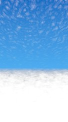 Blue sky background with white clouds. Cumulus white clouds in the clear blue sky in the morning. 3D illustration
