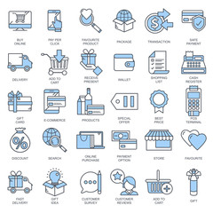 E commerce and shopping icon collection. Flat vector illustration