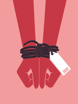 Hands Human Trafficking Awareness Illustration
