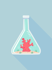 Flask Coral Experiment Illustration
